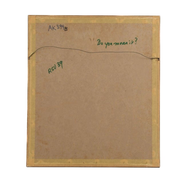 Framed Signed J. Akston "Do You Mean It?, 1970" Mixed Media For Sale In Greensboro - Image 6 of 14