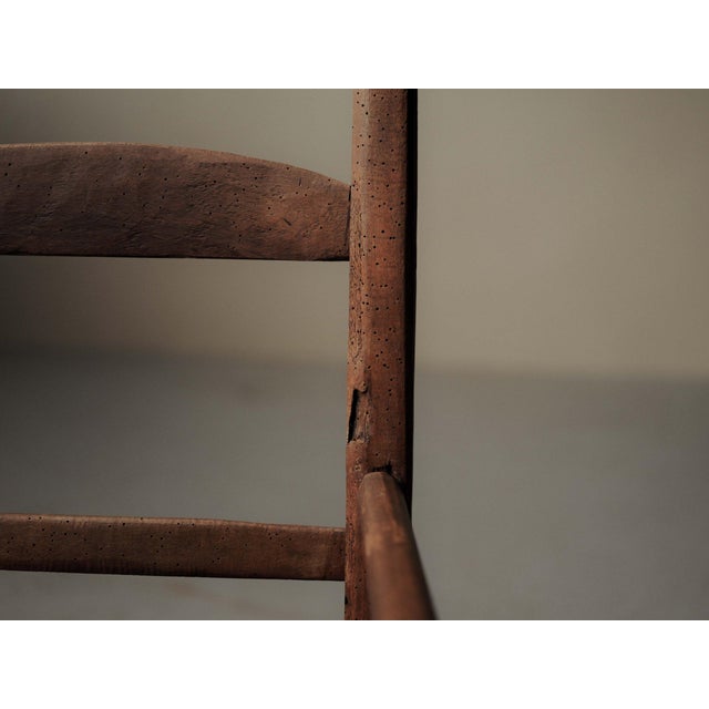 Folk Art Wooden Armchair with Woven Straw Seat, 1800s For Sale - Image 12 of 15