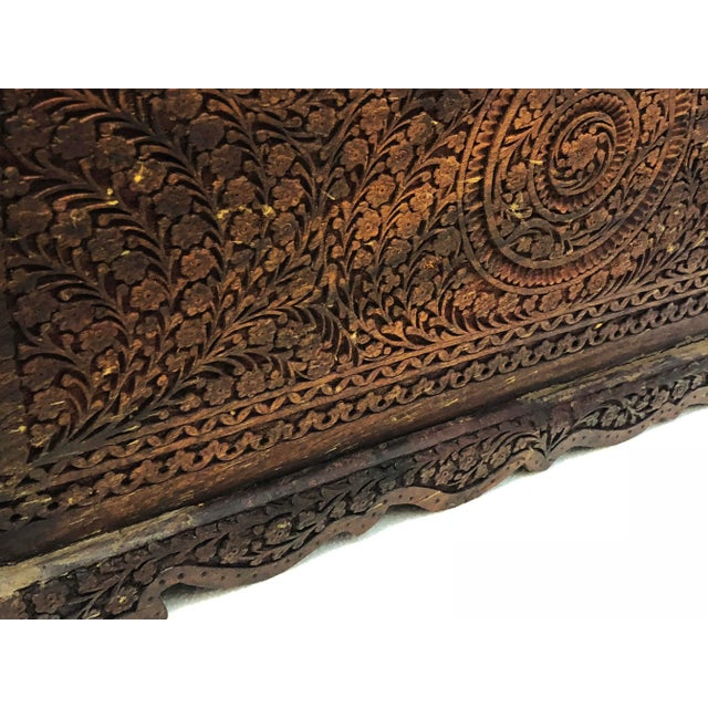 Indian Hand-Carved Wooden Box, 1930s For Sale - Image 13 of 18