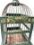Green Antique Hand-Painted Green Wood and Wire Birdcage For Sale - Image 8 of 11