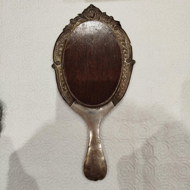 Antique Silver Hand Mirror, 1800s For Sale - Image 11 of 14