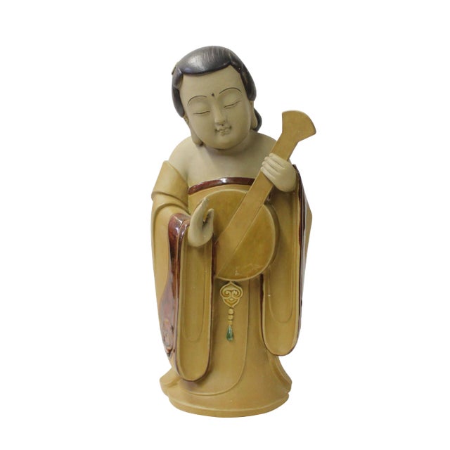 Chinese Oriental Ceramic Tong Style Lady Figure For Sale
