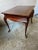 Wood Mid 20th Century Vintage Queen Anna Solid Cherry Inlaid Burlwood Side Tea Table. For Sale - Image 7 of 11
