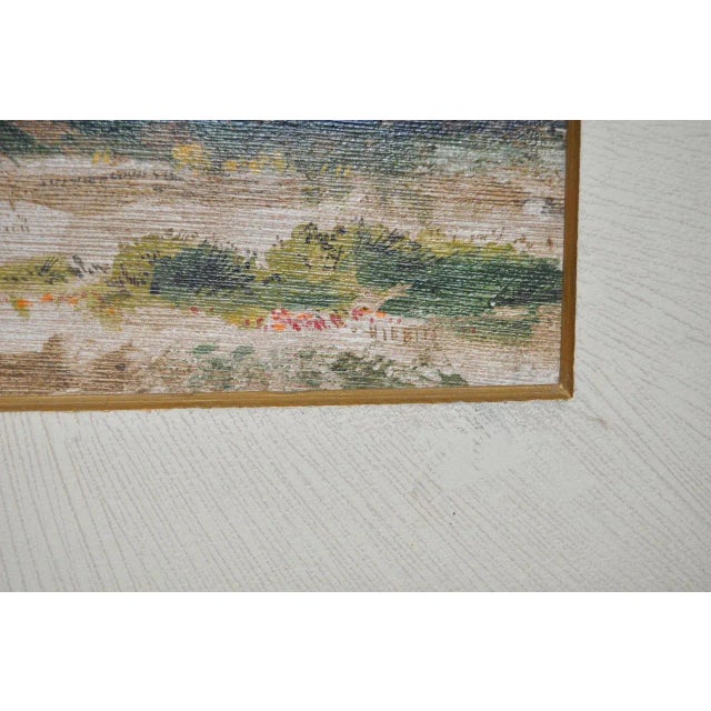 Wood Forrest Hibbits "California Country Farm" Oil Painting c.1970 For Sale - Image 7 of 8