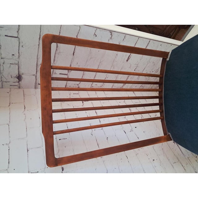 Mid-Century Dining Chairs in Teal Blue Velour by Greaves & Thomas, 1960s, Set of 6 For Sale - Image 15 of 18