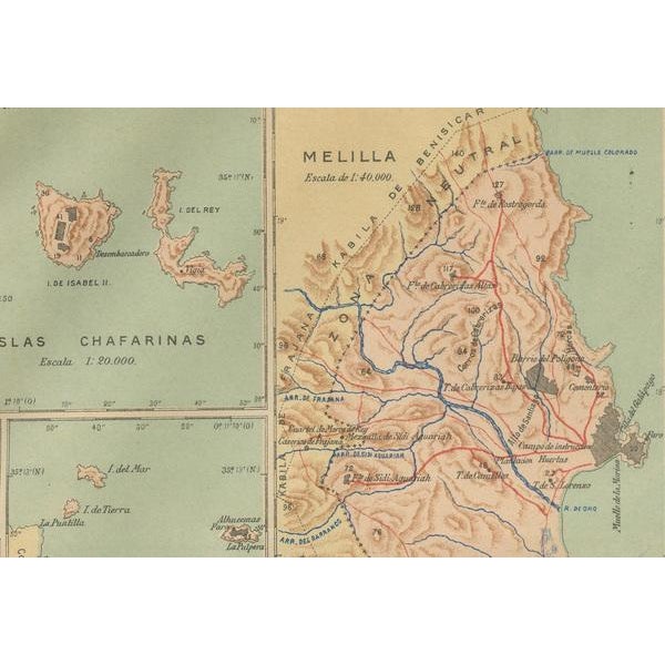 Map of Spanish Possessions in North Africa, 1903 For Sale - Image 6 of 9