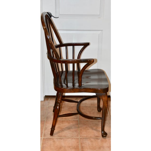 Late 20th Century Vintage Windsor Spindle Wheel Back Armchair For Sale - Image 4 of 13