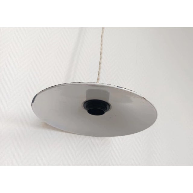 1970s Vintage Industrial Enamelled Sheet Metal Pendant Lights, 1970s, Set of 2 For Sale - Image 5 of 10