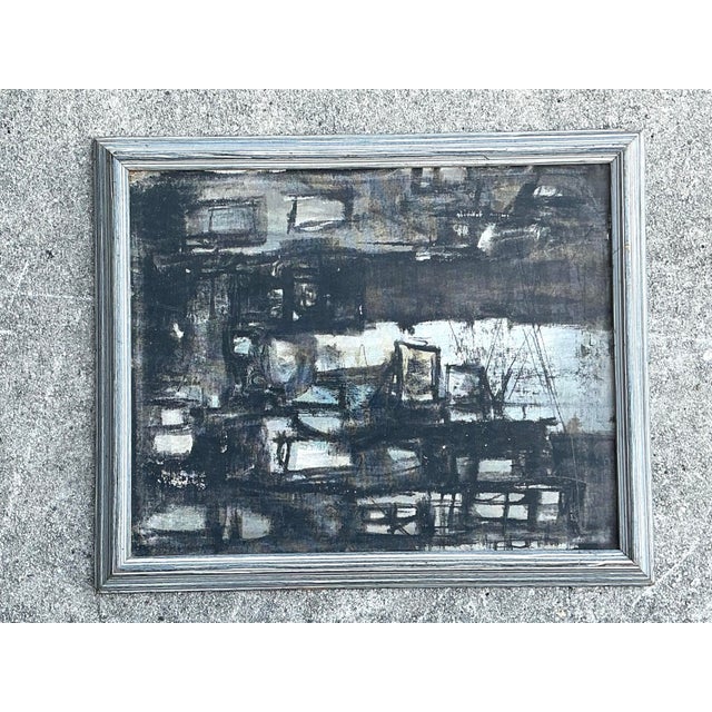 Vintage Framed Abstract Painting For Sale - Image 12 of 12