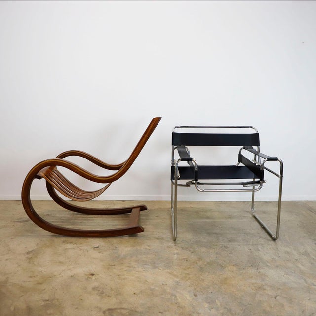 1970s Mexican Rocking Chair Made in Tropical Wood For Sale - Image 16 of 17