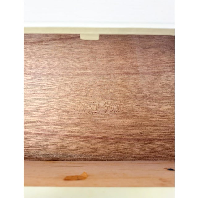 Mid 20th Century Henry Link Bali Hai Tallboy Dresser Green Vintage 5 Drawer Hollywood Regency For Sale - Image 17 of 18