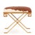 Mid-Century Modern Gilt Iron Bench Upholstered in New Cowhide. Contemporary. For Sale - Image 3 of 6