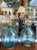 Pair of Arteriors Cerulean Blue Glass Tables Lamps For Sale - Image 9 of 9
