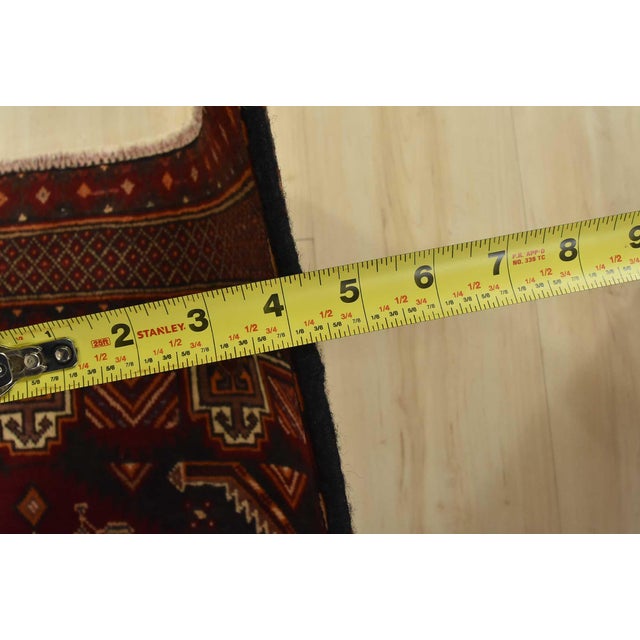 Baloch Runner 3’5” X 8′ Black Wool Vintage Tribal Hand-Knotted Oriental Rug For Sale - Image 11 of 13
