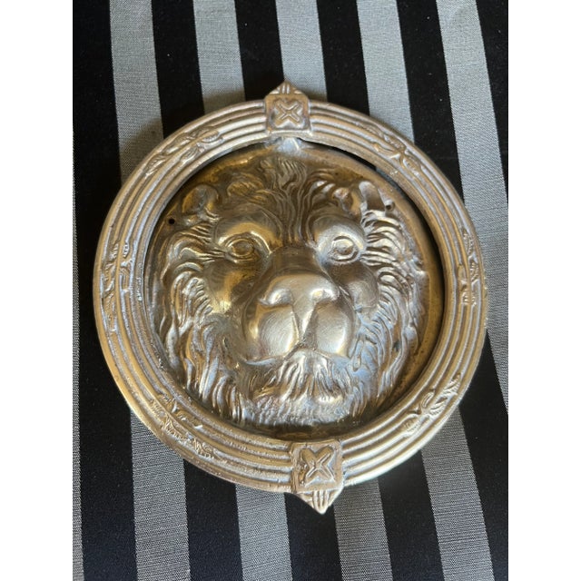 1960s Brass Lion Door Knocker For Sale - Image 4 of 4