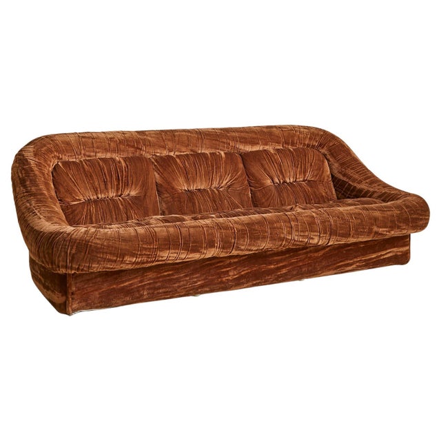 Italian Pleated Velvet Sofa in the Manner of De Pas, DUrbino & Lomazzi, 1970s For Sale - Image 10 of 18