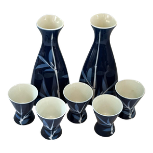 Bamboo Motif Sake Set- 7 Pieces