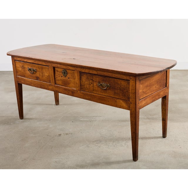 Wood 19th Century Country French Fruitwood Console Table Server 6 Ft. For Sale - Image 7 of 18