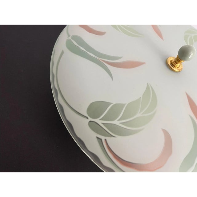 Metal 1940s Art Nouveau Leafy Ceiling Light For Sale - Image 7 of 18