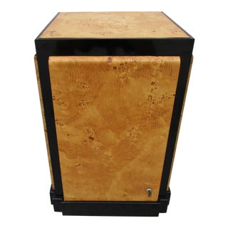 Art Deco Burl Wood Veneer Liquor Cabinet For Sale