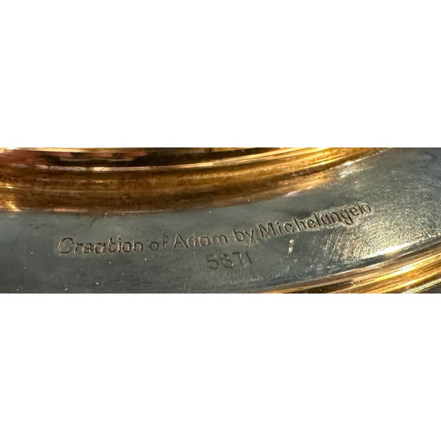 Late 20th Century “Creation of Adam” Danbury Mint Sterling Silver Plate For Sale - Image 4 of 7