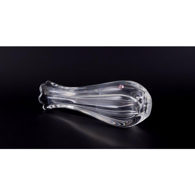 Siljan Art Glass Vase in Clear Glass by Jan Johansson for Orrefors, Sweden For Sale - Image 5 of 7