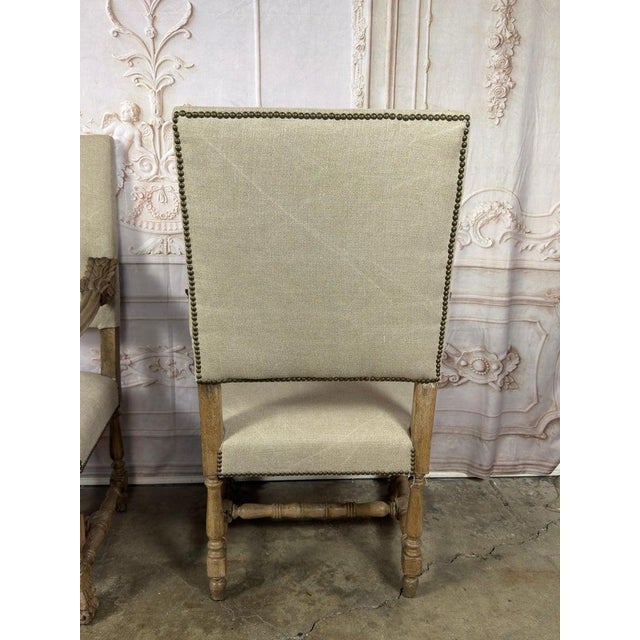Pair of Exceptional Spanish Baroque Throne Armchairs With Hand-Carved Lion Heads For Sale - Image 13 of 18
