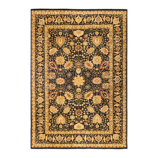 Black Mogul, One-of-a-Kind Hand-Knotted Area Rug in Black, 6' 2" x 8' 10" For Sale - Image 8 of 8