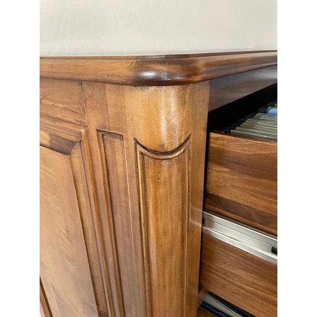 Wood Office Filing Cabinet Custom Made Maple For Sale - Image 7 of 13