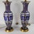 We are selling this exceptional pair of Bohemian cameo glass vases. These vases are blue cut to clear with white speckles...