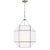 Suzanne Kasler By Visual Comfort Studio Morrison 3-Light Medium Pendant with White Glass Shade in Brushed Nickel For Sale