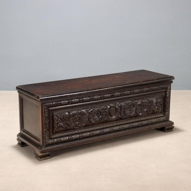Neo-Renaissance Style Chest in Walnut-Stained Fir For Sale - Image 13 of 13