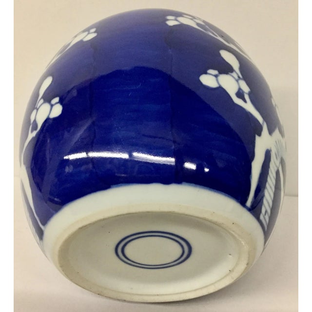 1980s Vintage Cobalt Cherry Blossom Porcelain Ginger Jar For Sale - Image 5 of 9