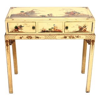 Antique Chinoiserie Lacquered Console Table, 1920s For Sale