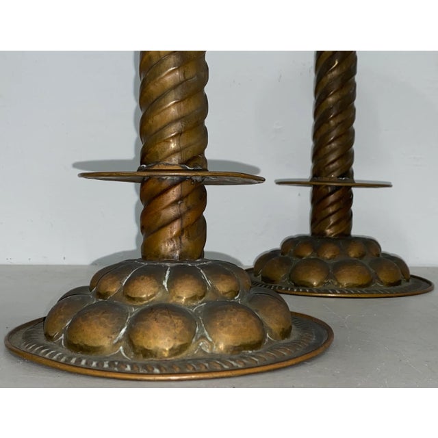 Arts & Crafts 18th to 19th Century Hammered Copper Candle Holders For Sale - Image 3 of 7