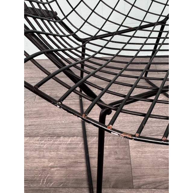 Black Metal Armchair in the style of Harry Bertoia for Knoll Inc. / Knoll International, 1970s For Sale - Image 6 of 18