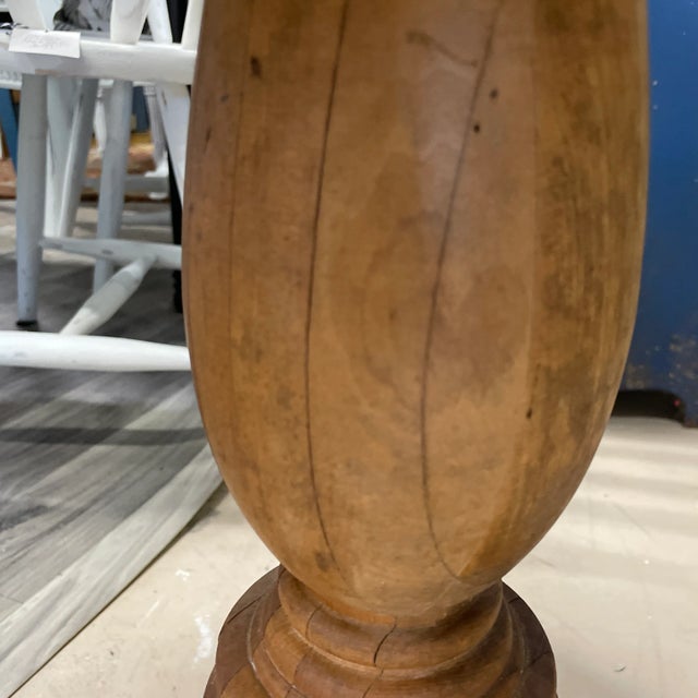 Wood Antique Pedestal Base Butcher Block For Sale - Image 7 of 12