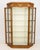 Neoclassical Style Fruitwood and Glass Vitrine, with four glass panels and two doors opening to lighted interior with six...