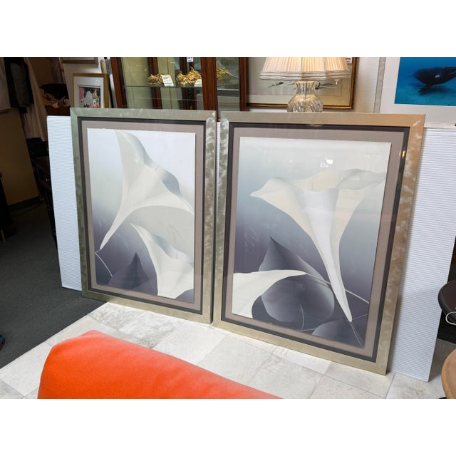 Postmodern Nancy Denison Harlequin Calla Lily Signed Serigraphs, Set of Two For Sale - Image 3 of 12