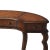 Spritely Home Accent Furniture Brava Faux Leather Demilune Desk, Medium Brown For Sale - Image 4 of 7