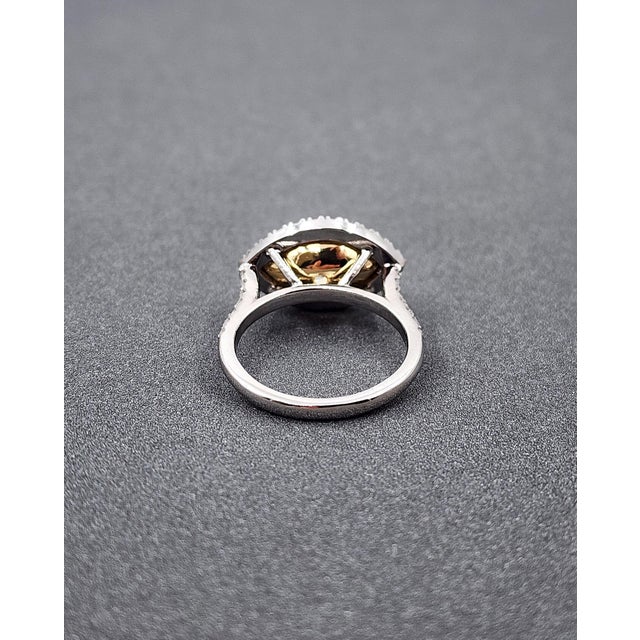 Yellow 2.36 Ct Gia Certified Natural Yellow Marquise Diamond Ring Size 6.5 For Sale - Image 8 of 10