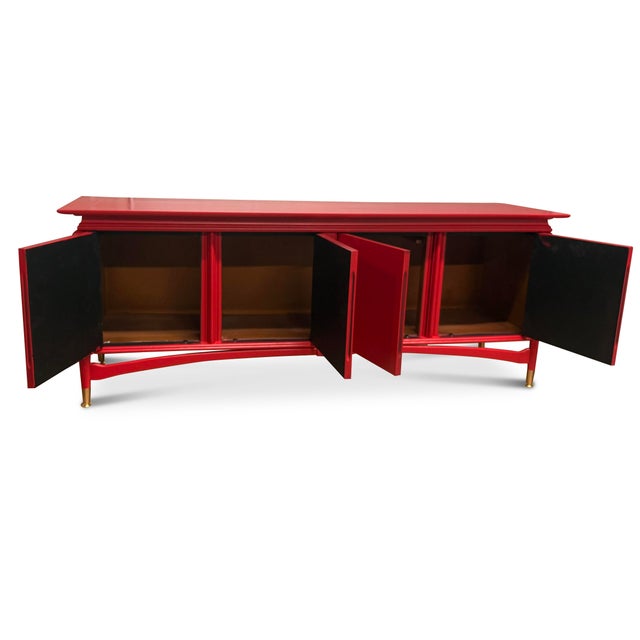 Vintage Sideboard Reimagined in a Rich Scarlett For Sale In Chicago - Image 6 of 8