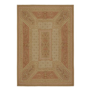 Rug & Kilim’s Aubusson Style Flatweave Rug With Pictorials and Floral Pattern For Sale