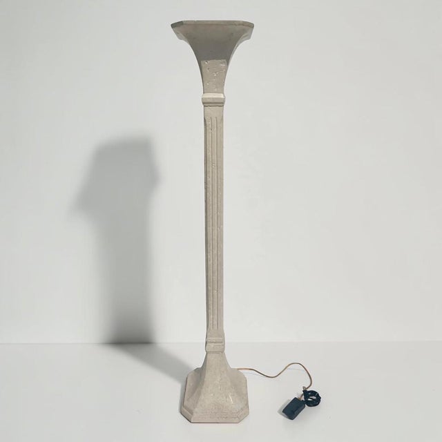 Mid-Century Modern Vintage Travertine Stone Floor Lamp For Sale - Image 3 of 13