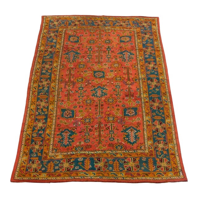 1920s Antique Fine Turkish Oushak Rug For Sale