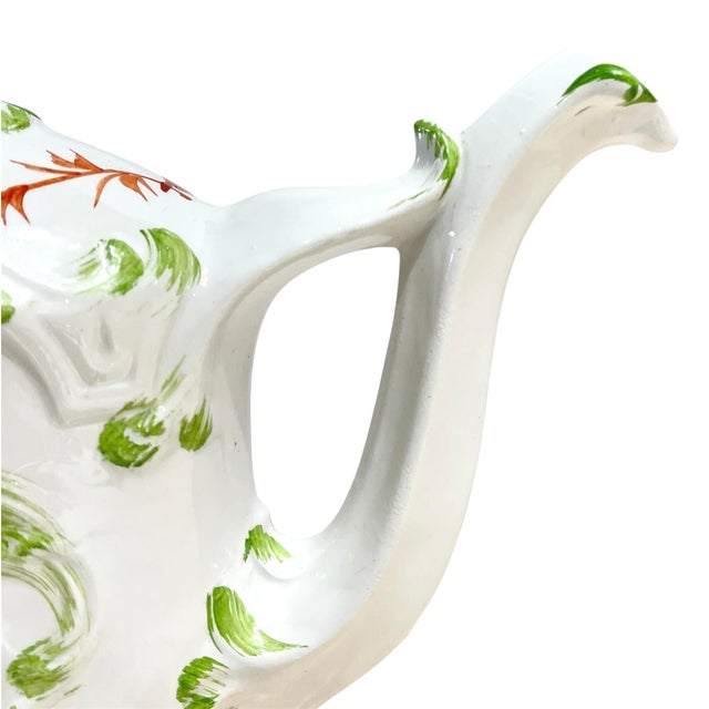 Vintage Ceramic Hand-Painted Watering Can For Sale - Image 4 of 10