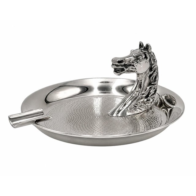 Vintage Hermes Paris Silverplate Horse Head Equestrian Ashtray For Sale - Image 11 of 11