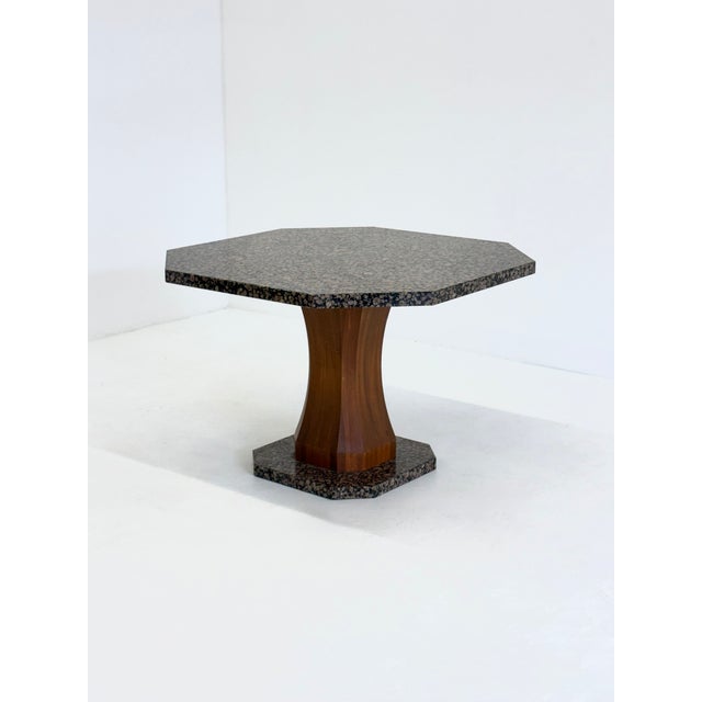 1950s Art Deco Dining Table with Octagonal Granite Top, 1950s For Sale - Image 5 of 10