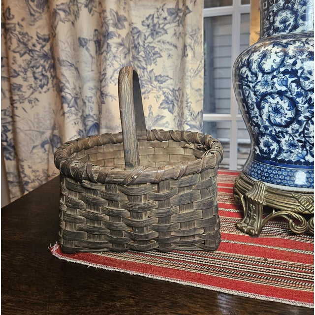 Early 20 Th C. "Porcupine Twist" Berry Basket For Sale - Image 4 of 17