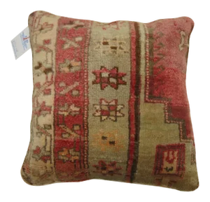 Small Vintage Turkish Rug Pillow